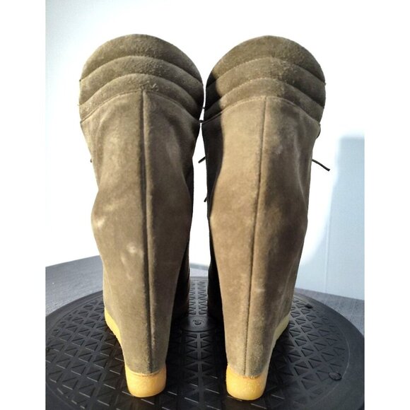 STUART WEITZMAN Women's Greater Combat Platform Hiker Boots Olive Green Suede No - Picture 4 of 16